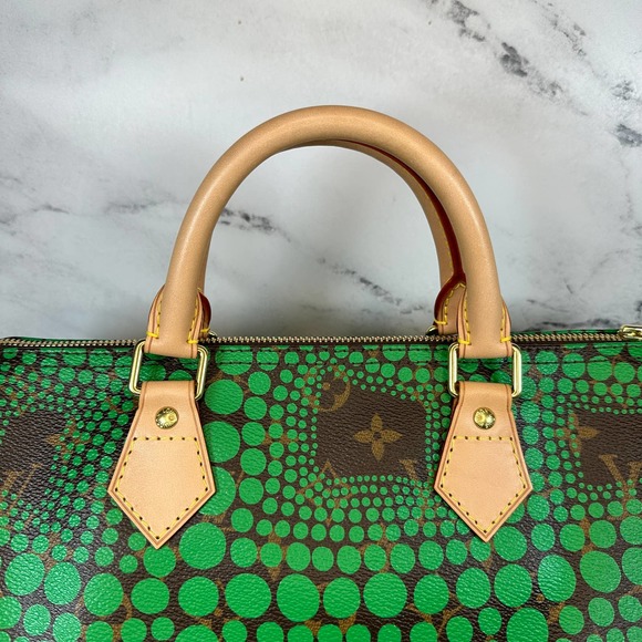 Louis Vuitton Kusama Speedy bag 30 Green dots circles Spots monogram LV Rare - Picture 4 of 15